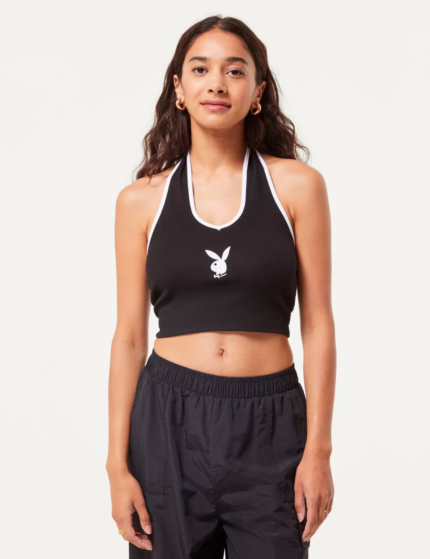 Crop top dos nu finitions blanches PLAYBOY X DCM ^Jennyfer Clearance