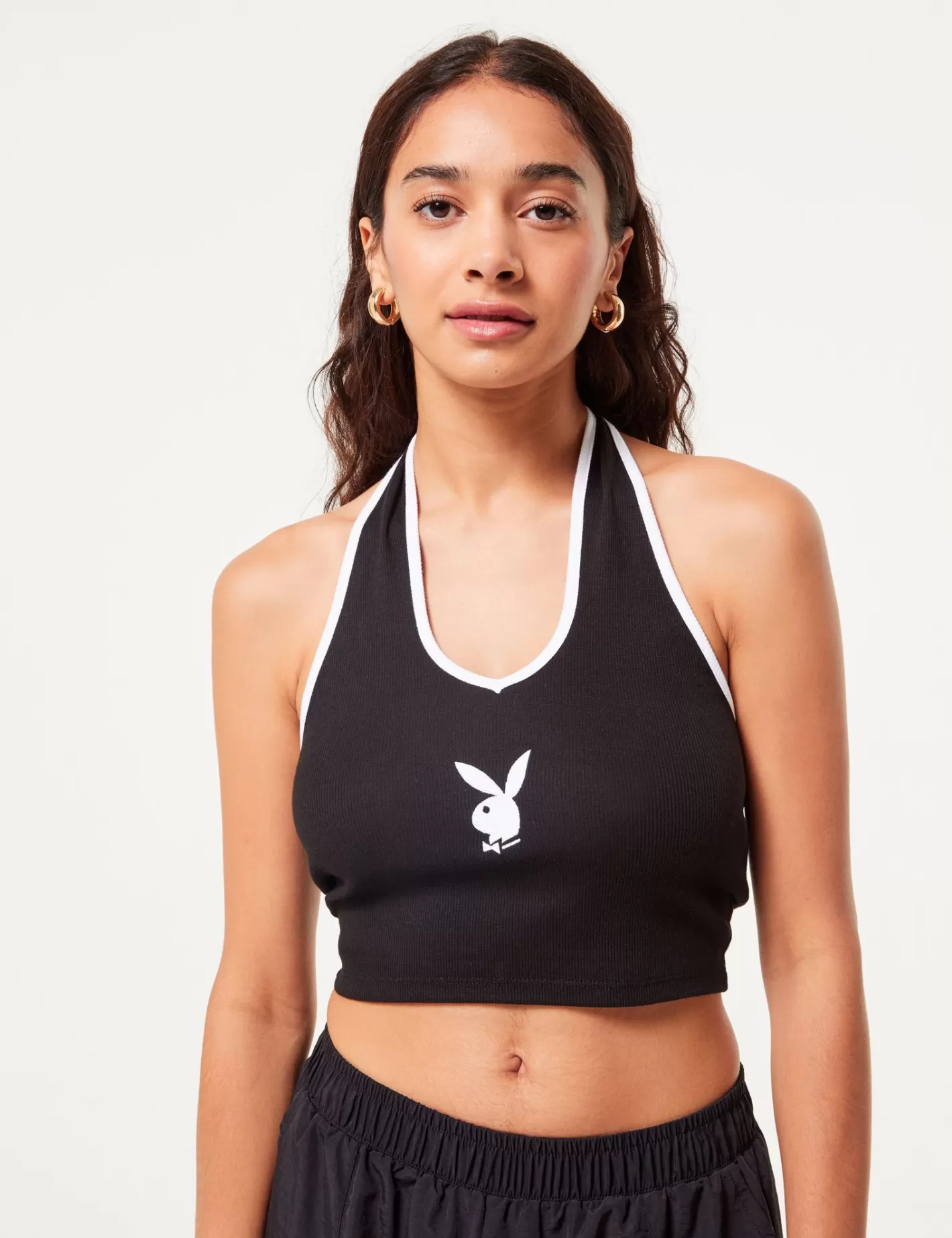 Crop top dos nu finitions blanches PLAYBOY X DCM ^Jennyfer Clearance