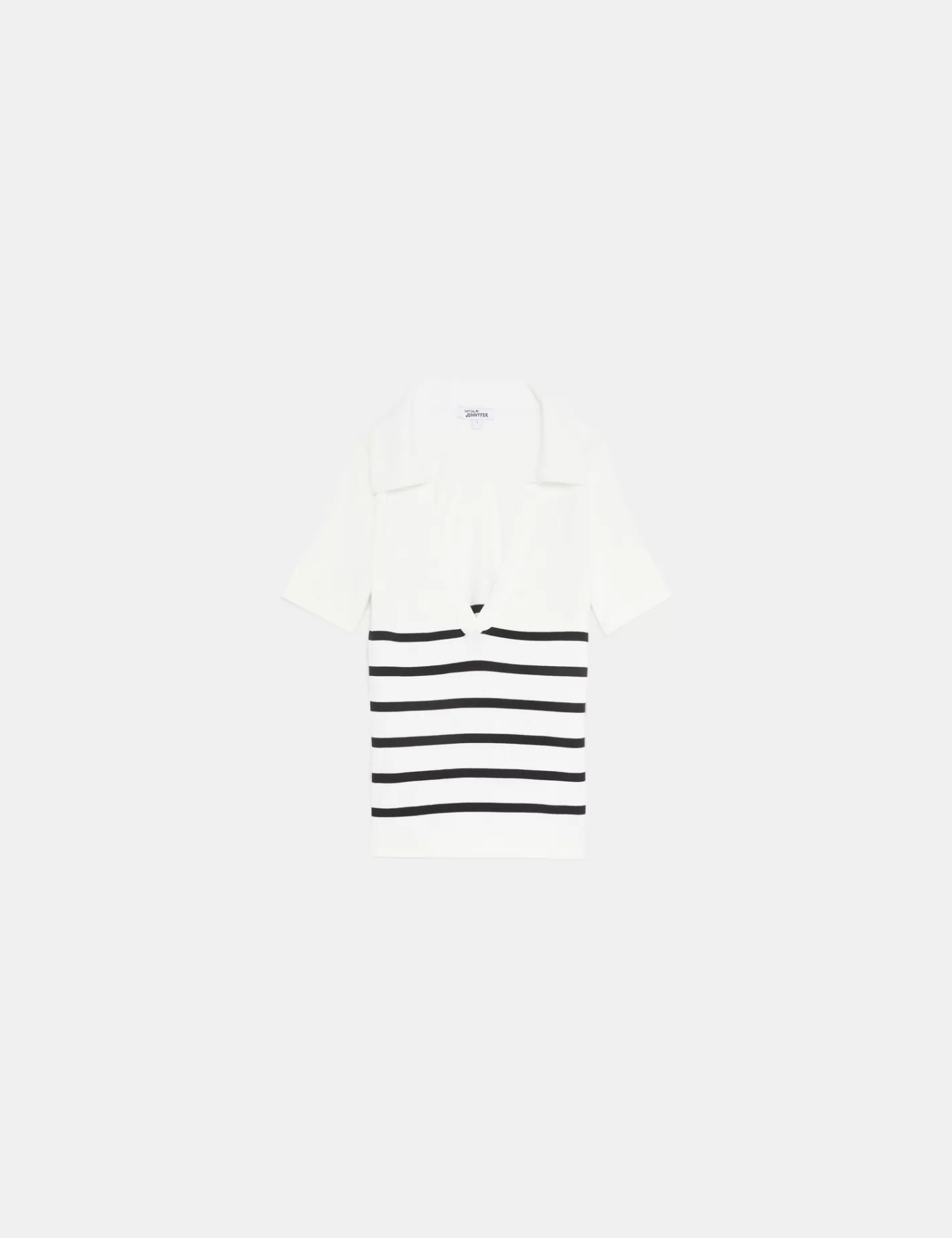 Pull col en V rayé à manches courtes noir et blanc^Jennyfer Cheap