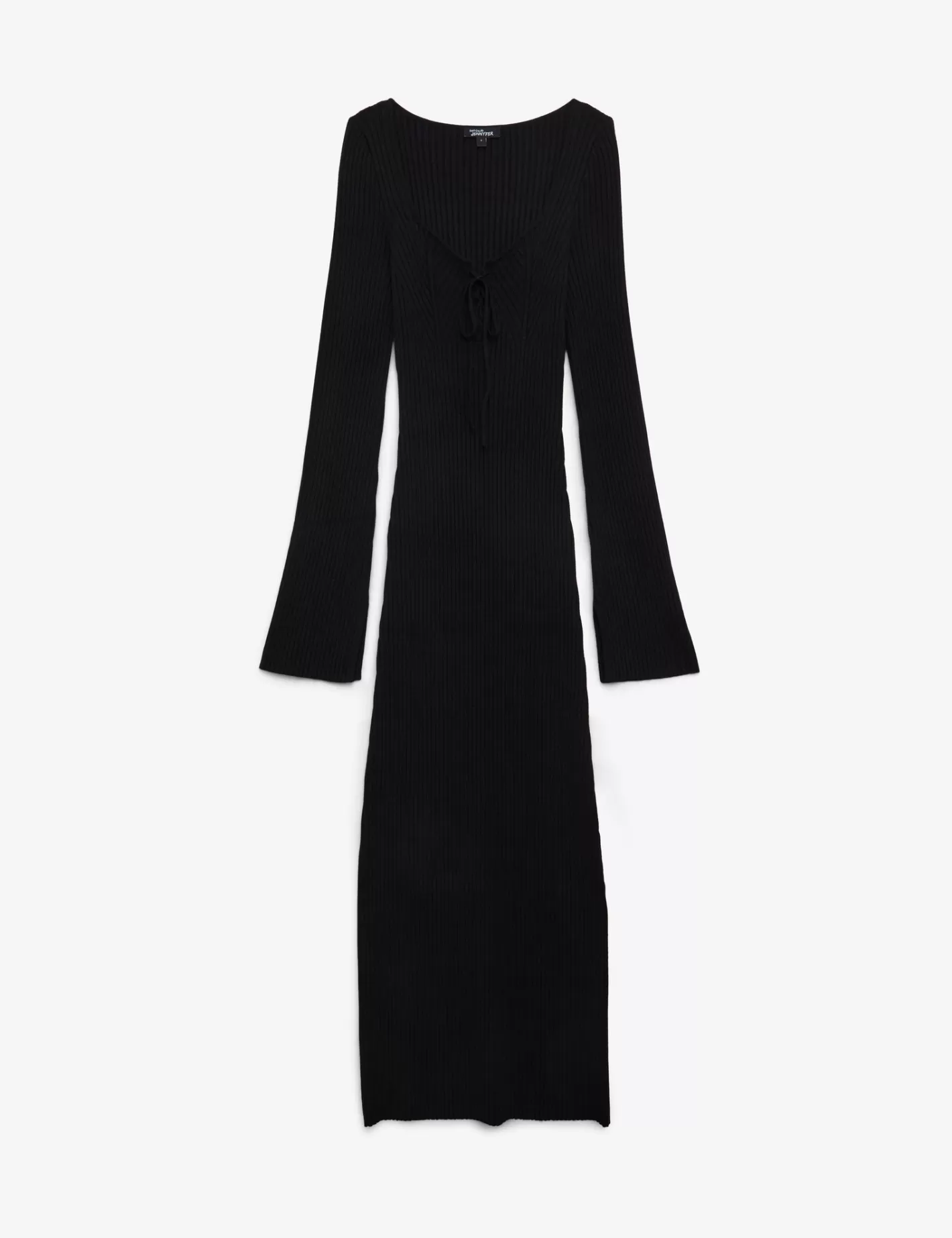 Robe longue e en maille côtelée avec  liens à nouer à la poitrine^Jennyfer Discount