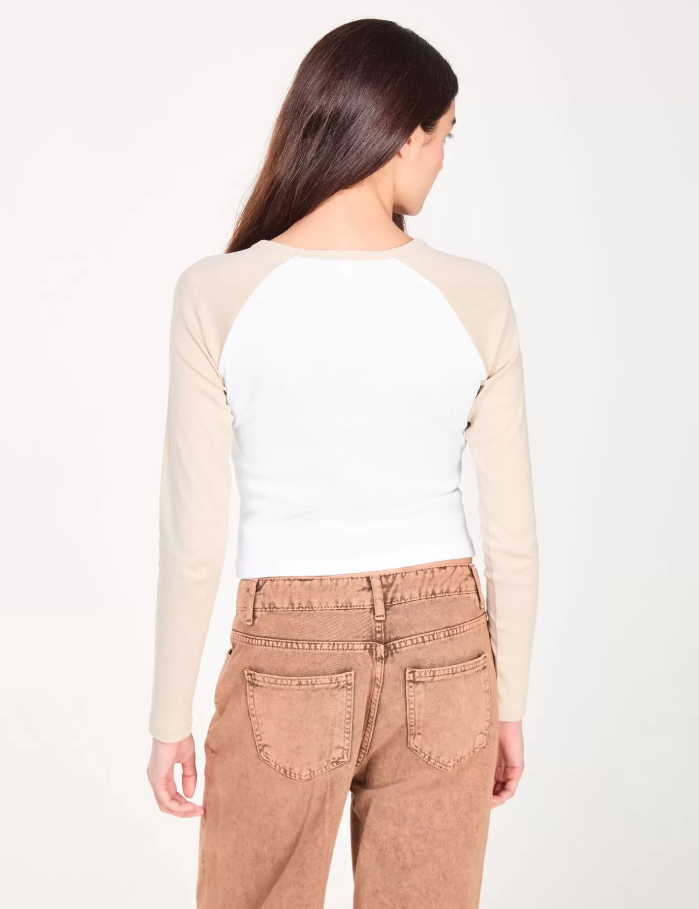 T-shirt 85 à manches longues bicolore blanc et ^Jennyfer Online