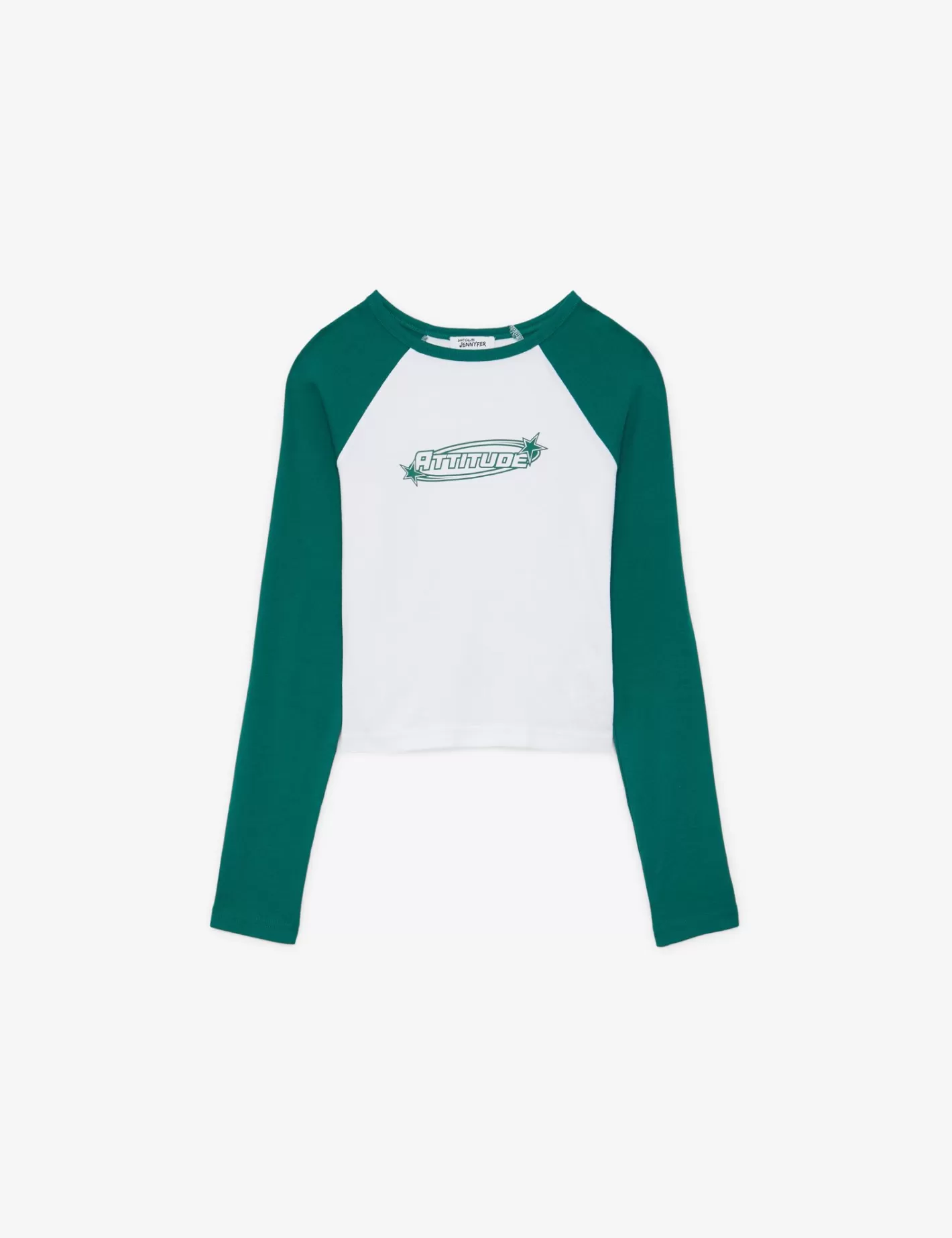 T-shirt attitude à manches longues bicolore blanc et ^Jennyfer Cheap
