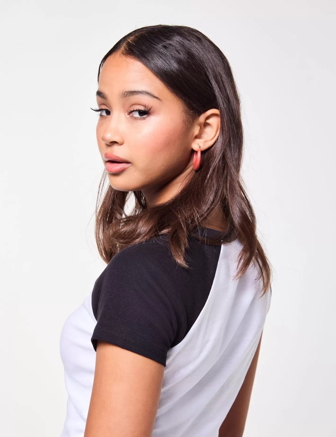 T-shirt bicolore imprimé 96 blanc manches es^Jennyfer Hot