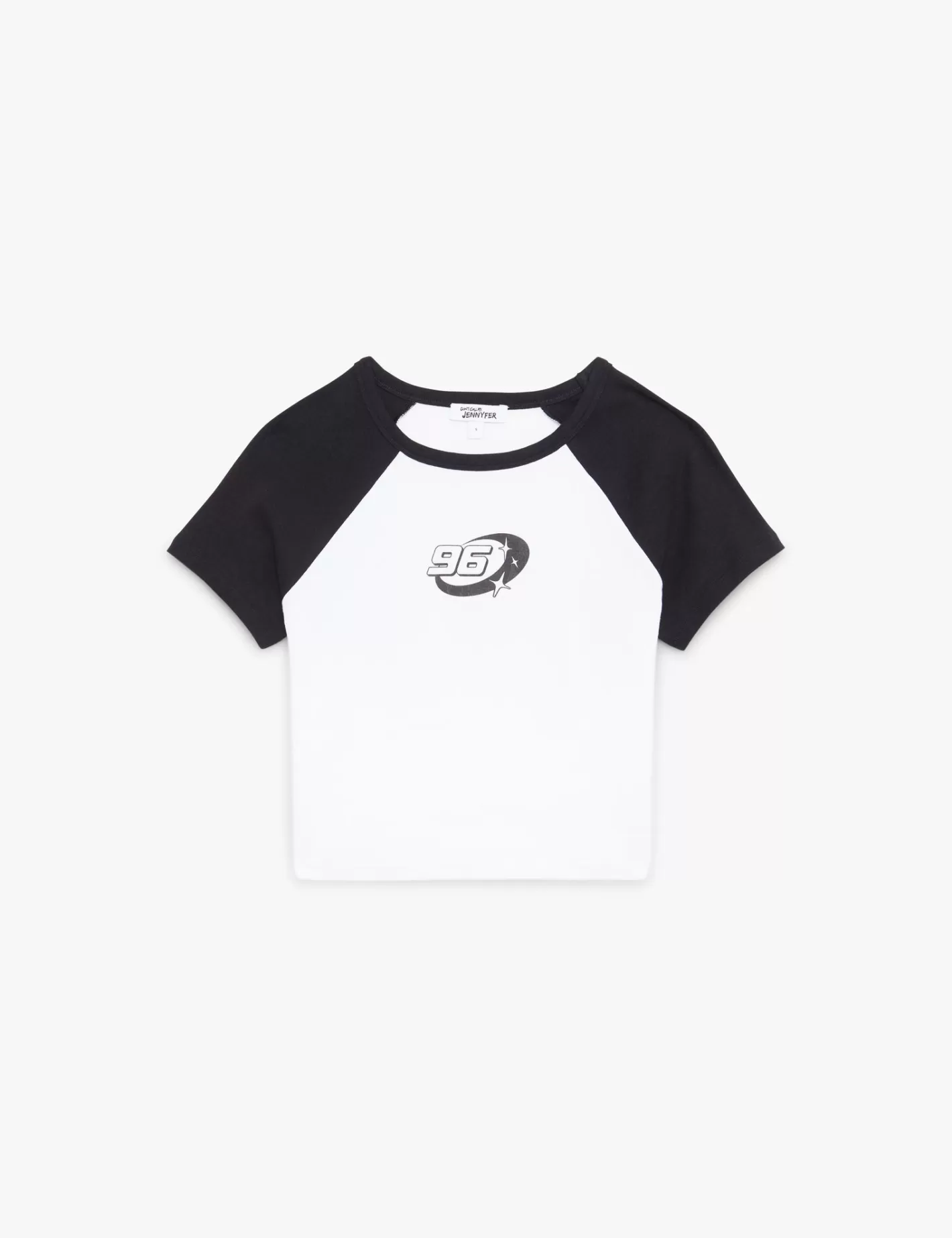T-shirt bicolore imprimé 96 blanc manches es^Jennyfer Hot