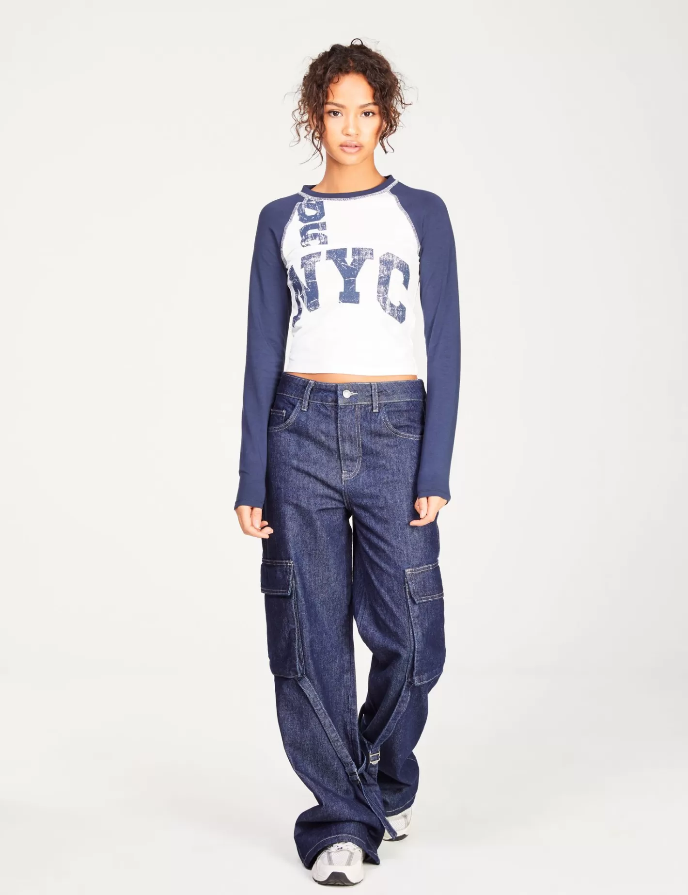 T-shirt bicolore imprimé NYC blanc et ^Jennyfer Shop