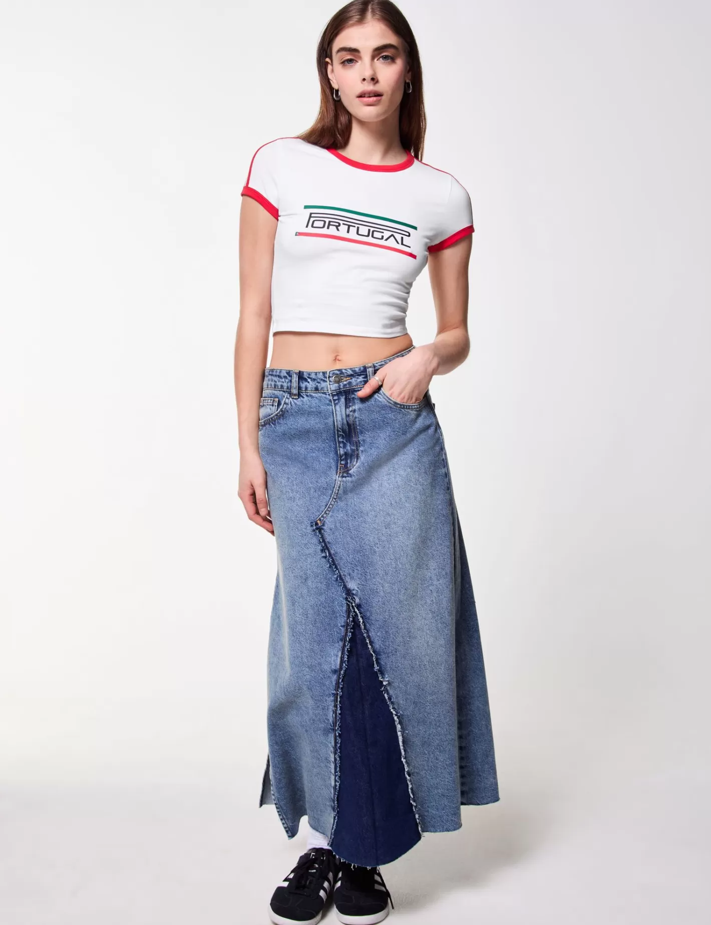 T-shirt bicolore imprimé portugal blanc^Jennyfer Fashion