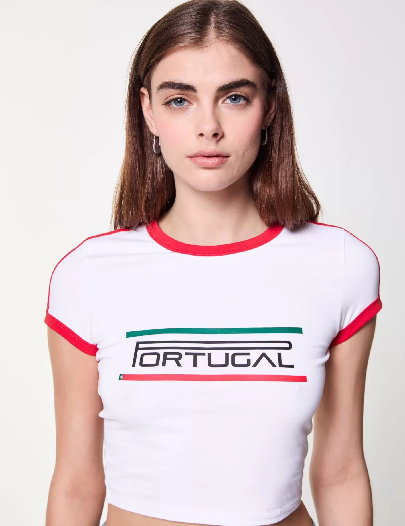 T-shirt bicolore imprimé portugal blanc^Jennyfer Fashion