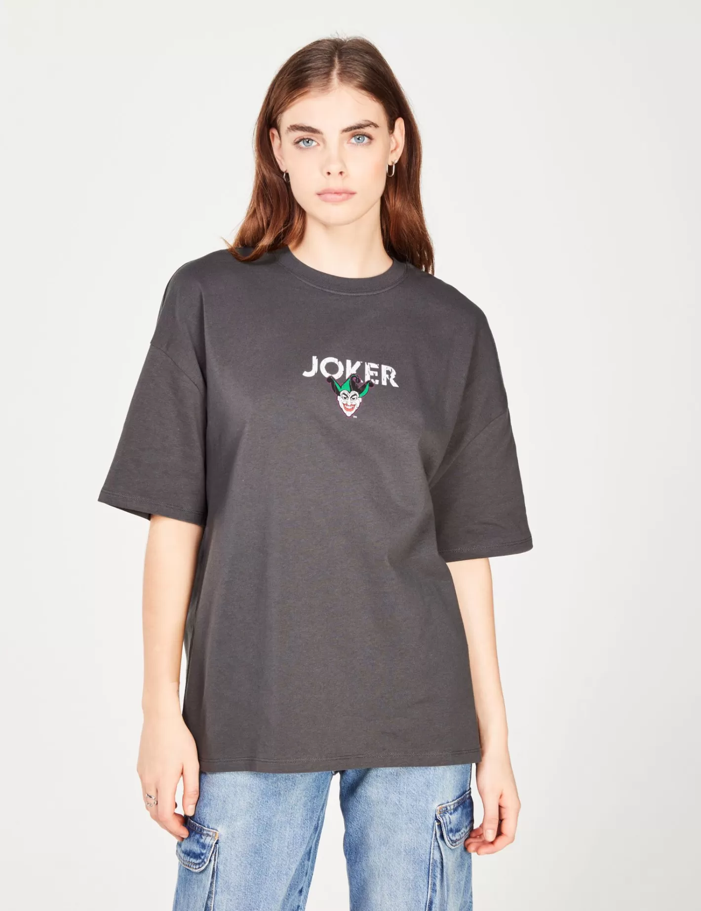 T-shirt oversize gris imprimé JOKER DC X DCM ^Jennyfer New
